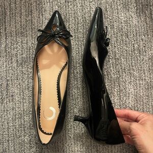 patent leather kitten heel